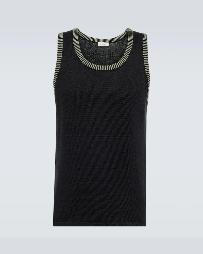 COMMAS Top in lino e cotone Nero