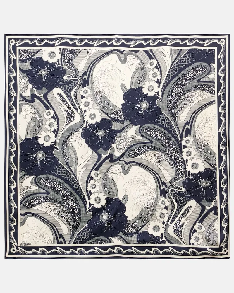 ALEMAIS AlÃ©mais Foulard Mickey in seta con stampa Blu