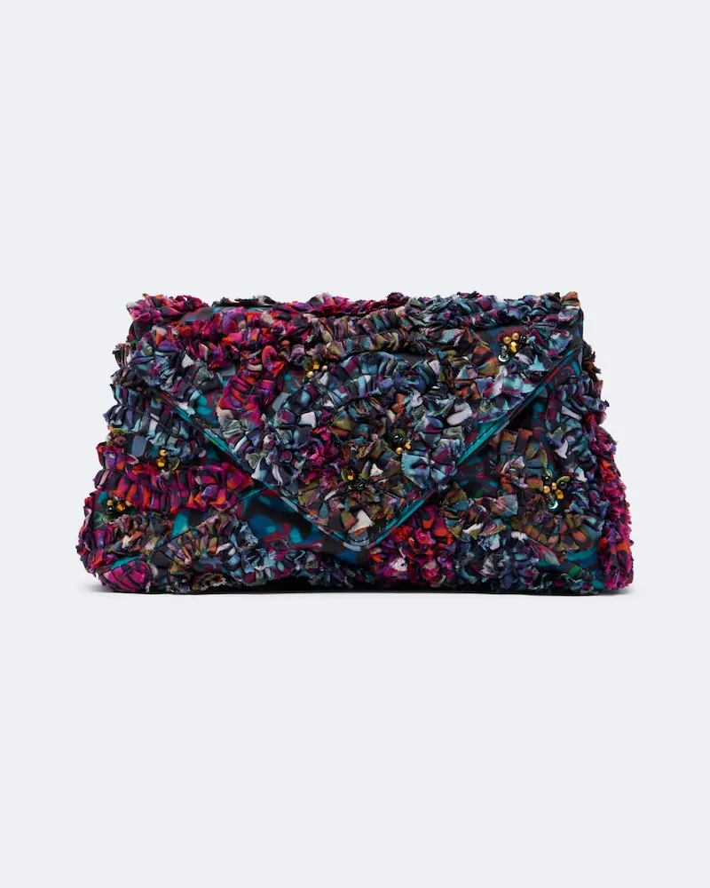 Dries van Noten Clutch ricamata con decorazioni Multicolore
