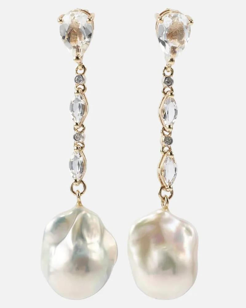 MATEO Orecchini in oro 14kt con perle e topazio Oro