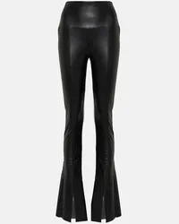 Norma Kamali Leggings flared Spat in similpelle Nero