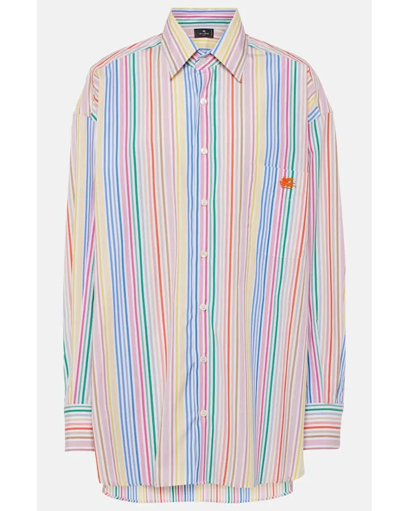 Etro Camicia oversize in cotone a righe Multicolore