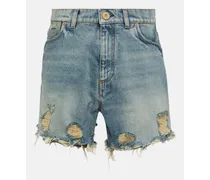 Balmain Shorts di jeans Blu