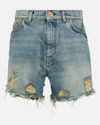 Balmain Shorts di jeans Blu