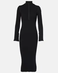 Moncler Abito midi in maglia a coste Nero