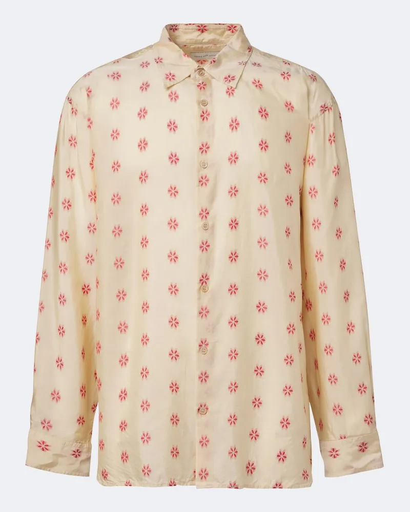 Dries van Noten Camicia in jacquard floreale Beige