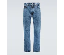 Jeans regular con pelle