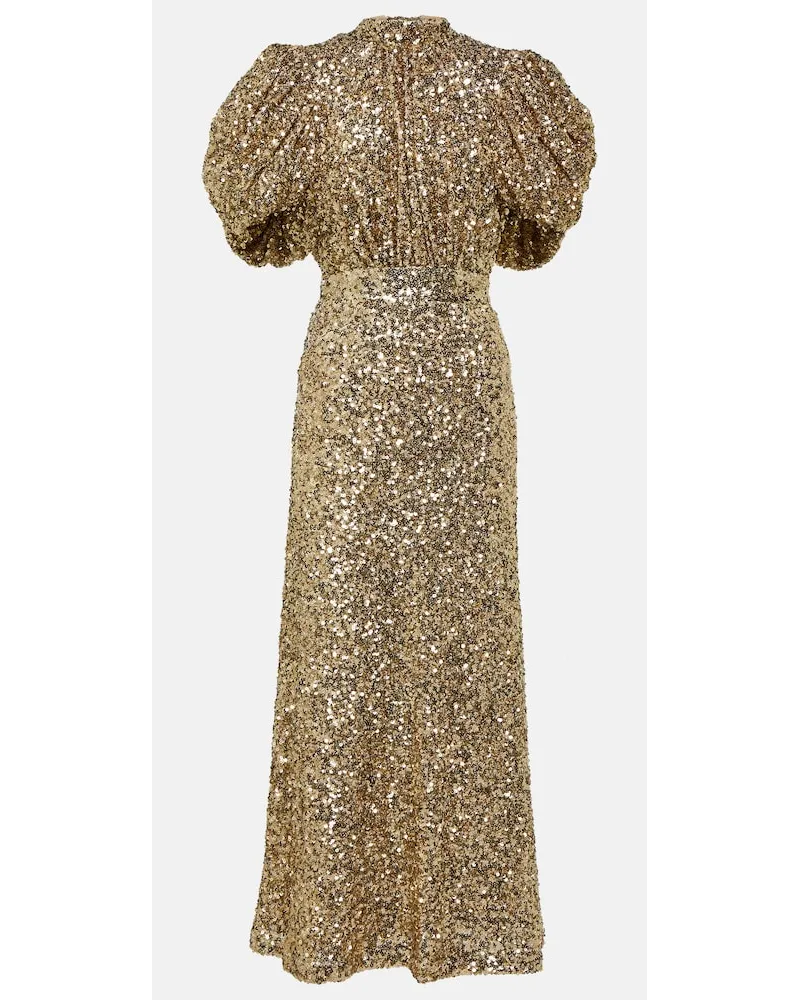 ROTATE Birger Christensen Abito lungo con paillettes Oro