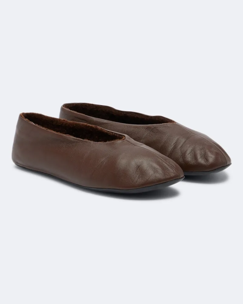 The Row Slip-on Stella in pelle Marrone