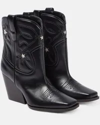 Stella McCartney Stivaletti in similpelle con ricamo Nero