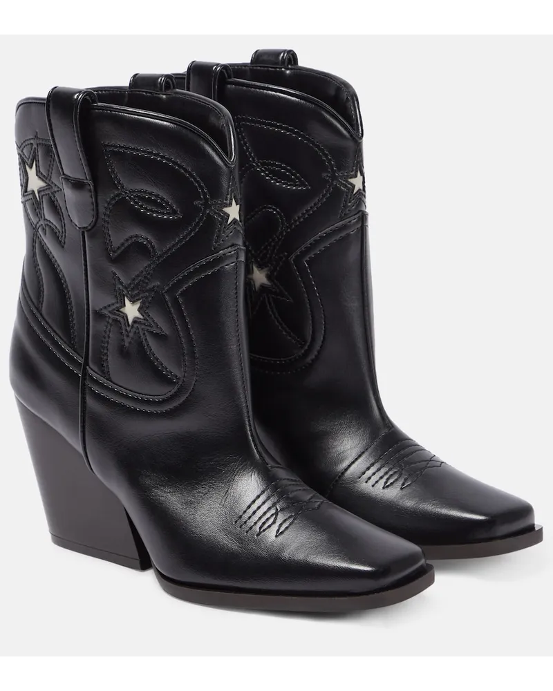 Stella McCartney Stivaletti in similpelle con ricamo Nero