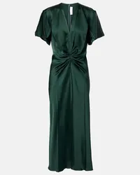 Victoria Beckham Abito midi in crêpe di raso Verde