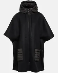 Moncler Mantella in misto lana Nero