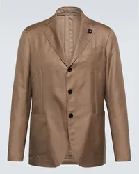 LARDINI Blazer in cashmere e seta Marrone