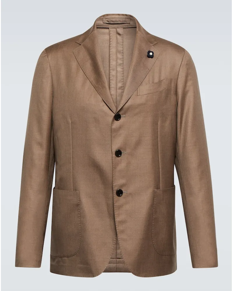 LARDINI Blazer in cashmere e seta Marrone