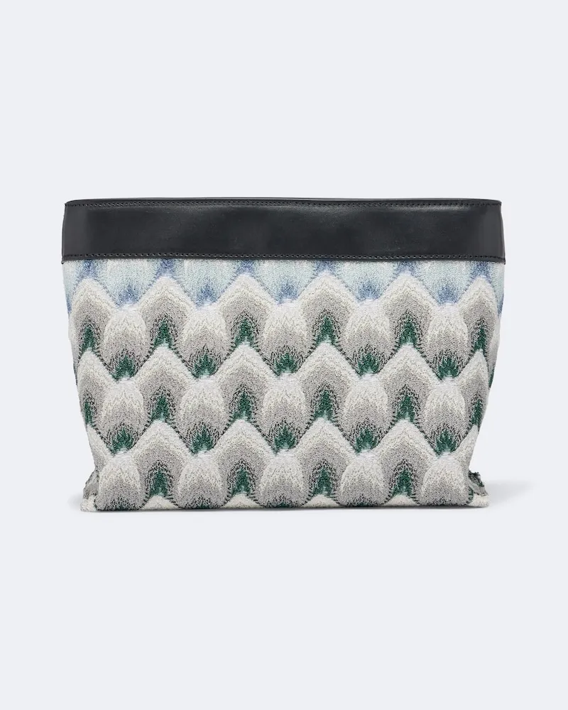 Missoni Pochette mini in lamé con pelle Verde