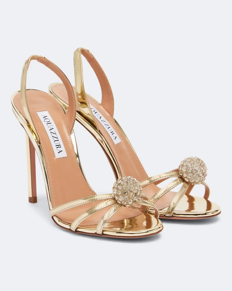 Aquazzura Sandali slingback Crystal Bubble Oro