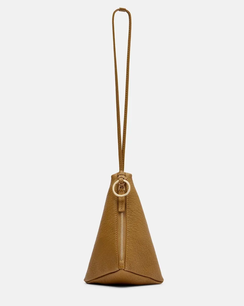 Calvin Klein Clutch Solida Mini in pelle Beige