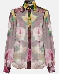 Dolce & Gabbana Blusa in chiffon di seta con stampa Multicolore