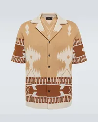 Alanui Camicia Icon Piquet in cotone jacquard Beige