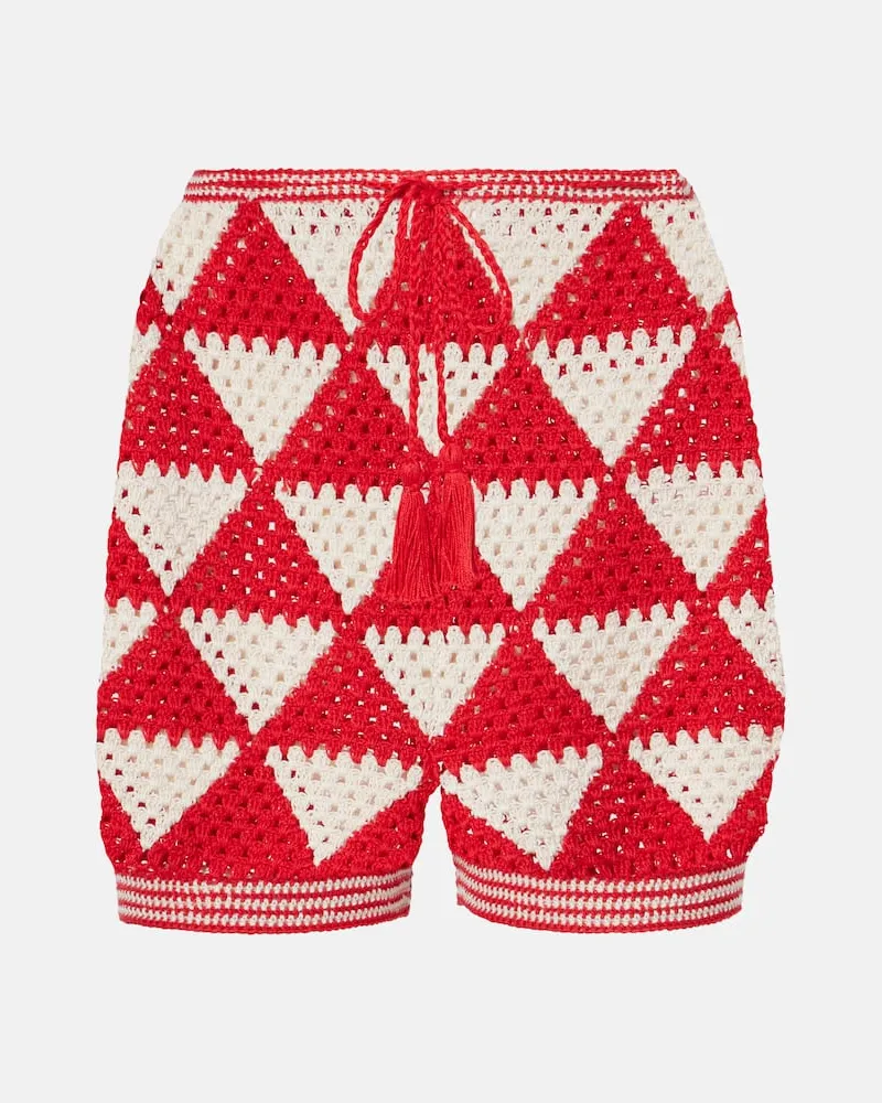 Anna Kosturova Shorts Malia in crochet di cotone Multicolore
