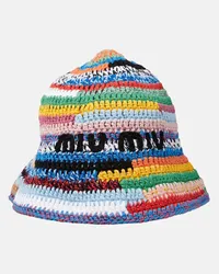 Miu Miu Cappello da pescatore in crochet Multicolore