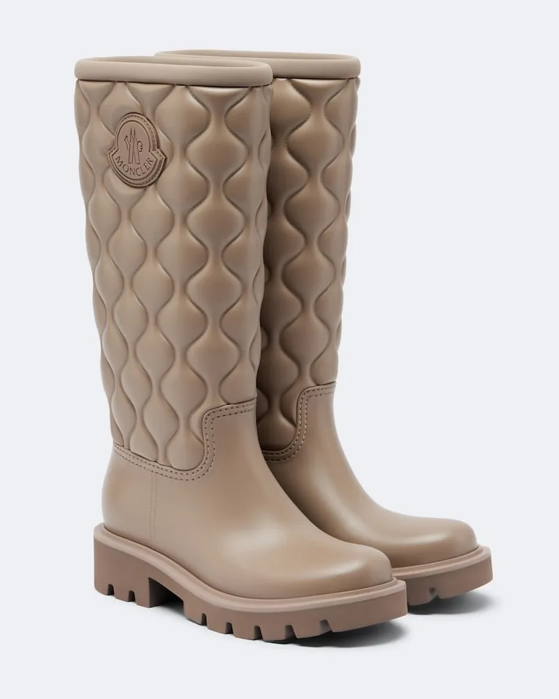 Moncler Stivali da pioggia Kickstream trapuntati Beige