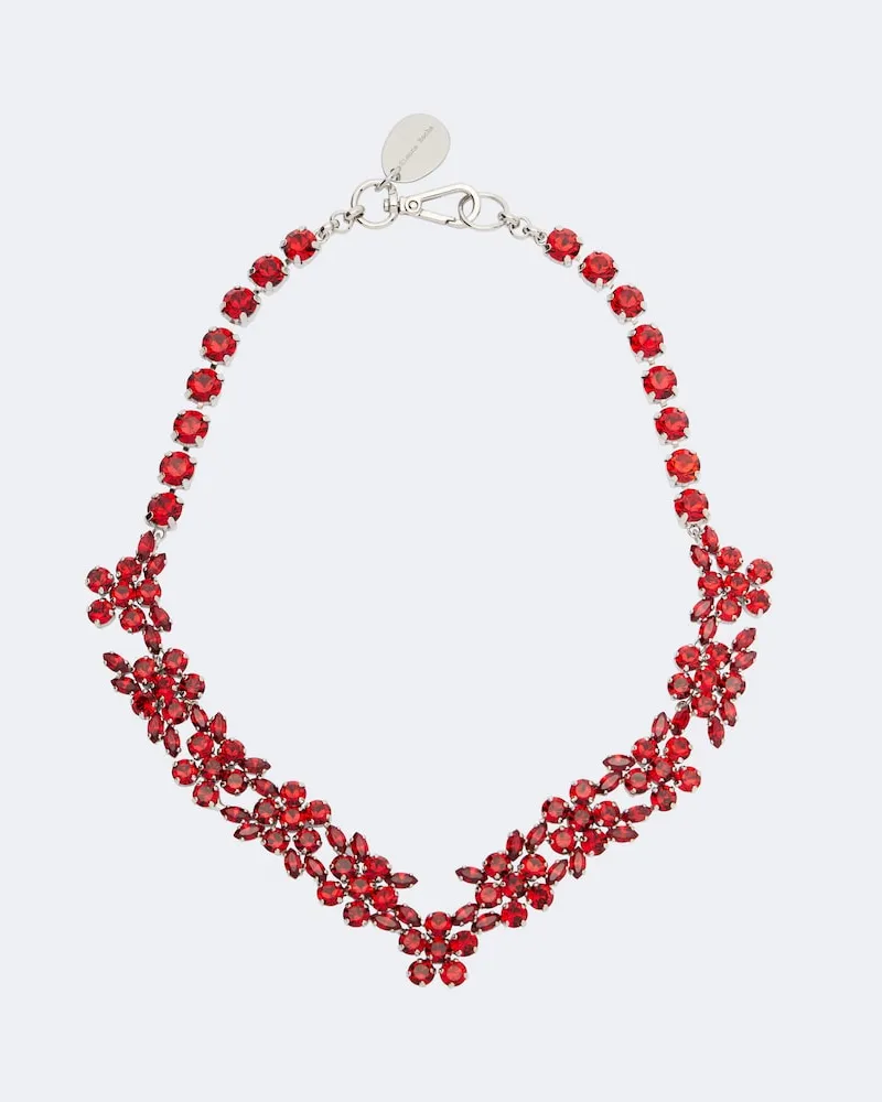 Simone Rocha Collana con cristalli Rosso