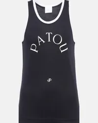 Patou Tank top in cotone con logo Blu