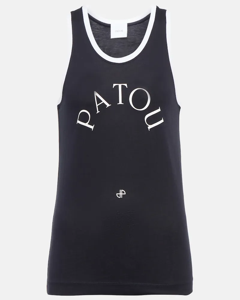 Patou Tank top in cotone con logo Blu