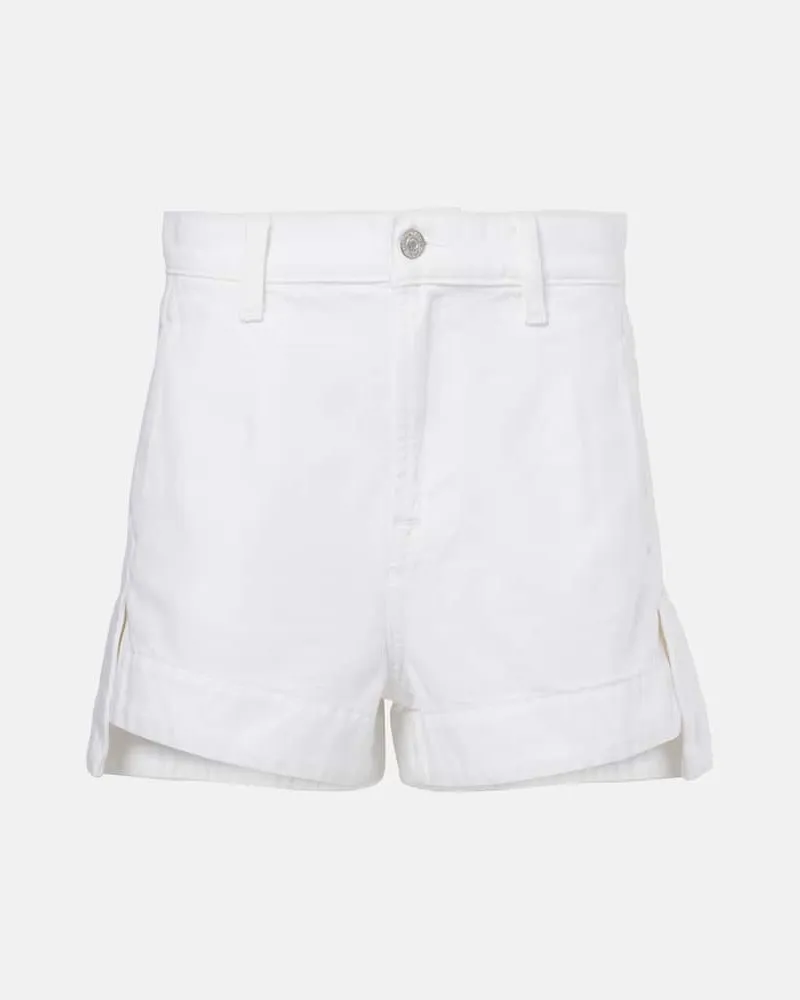 7 for all mankind Shorts di jeans a vita alta Bianco