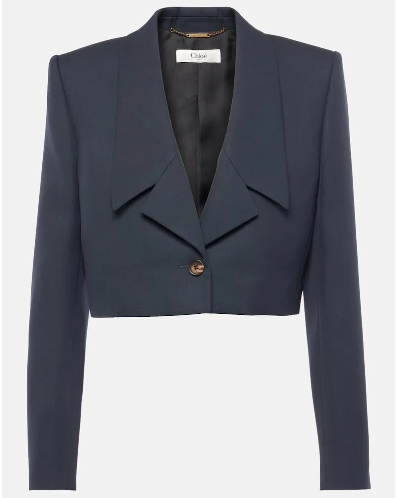 Chloé Chloé Blazer cropped in lana Blu