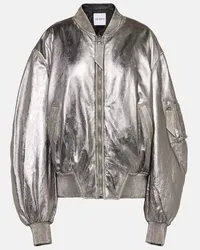 ATTICO Bomber in pelle metallizzata Metallizzato