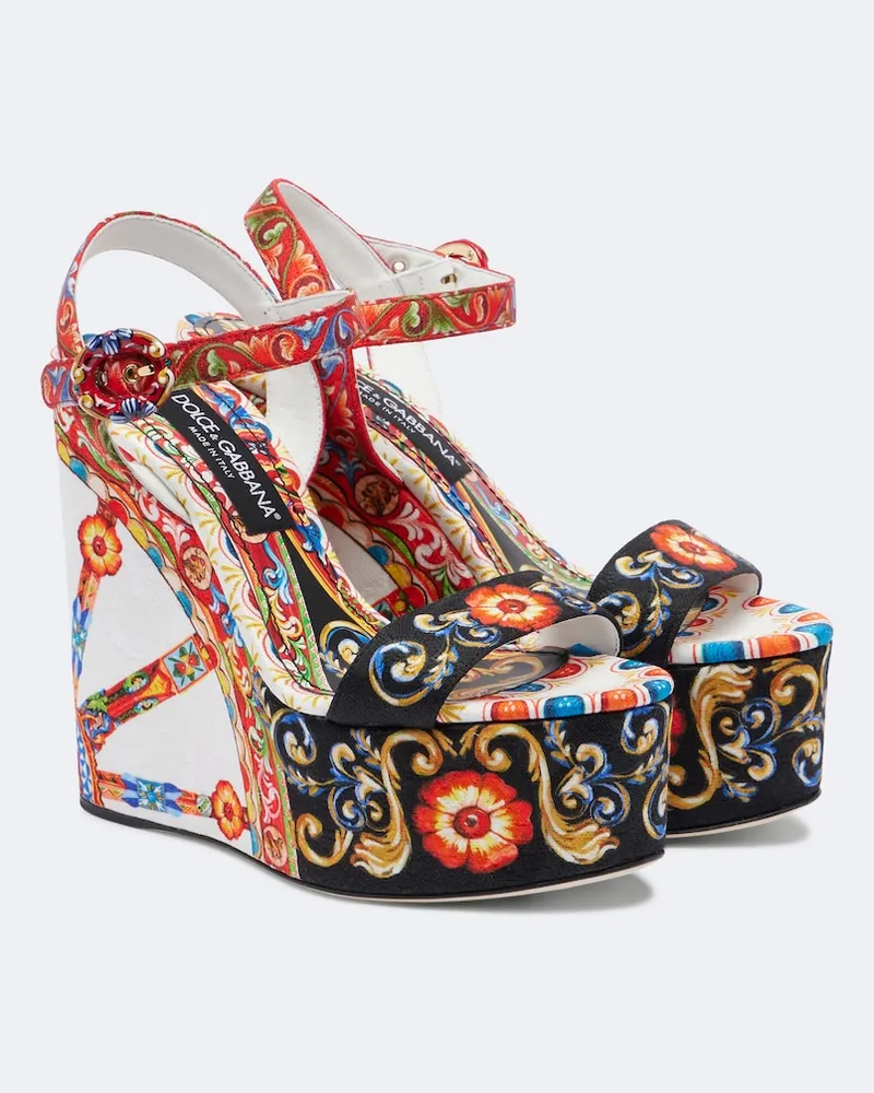 Dolce & Gabbana Sandali Carretto con zeppa Multicolore