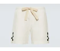 Shorts in ramia e cotone con ricamo