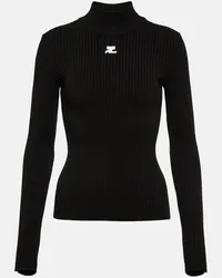 Courrèges Courrèges Dolcevita in maglia a coste Nero