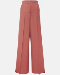 Max Mara Pantaloni a gamba larga Senna in lana vergine Rosa