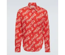x Coca-Cola® - Camicia in cotone e lino con stampa
