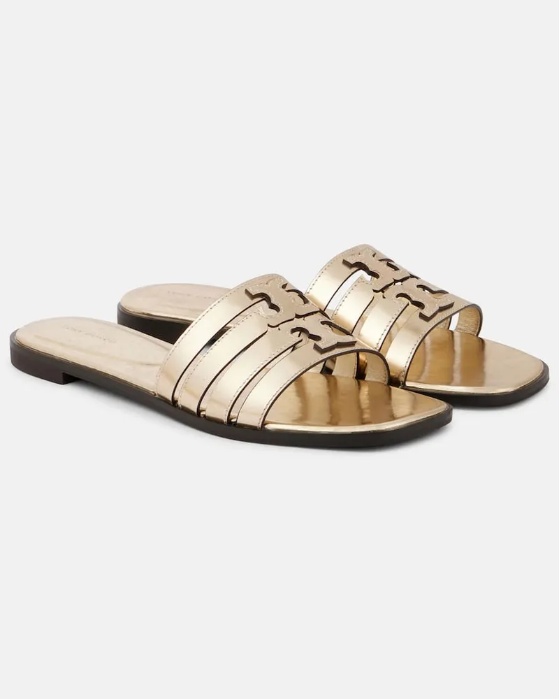 Tory Burch Sandali Ines in pelle metallizzata Oro