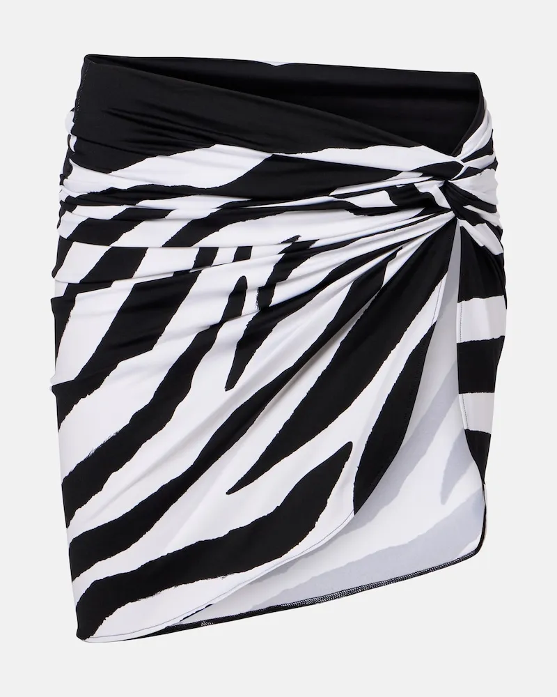 Balmain Copricostume con stampa zebrata Nero
