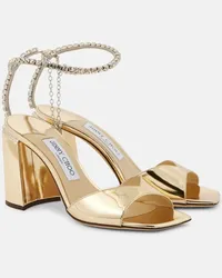 Jimmy Choo Sandali Saeda 85 in pelle metallizzata Oro