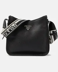 Prada Borsa a spalla in pelle con logo Nero