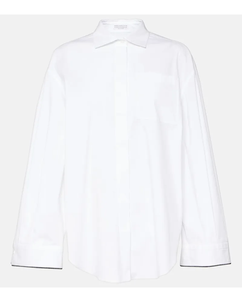 Brunello Cucinelli Camicia in misto cotone Bianco