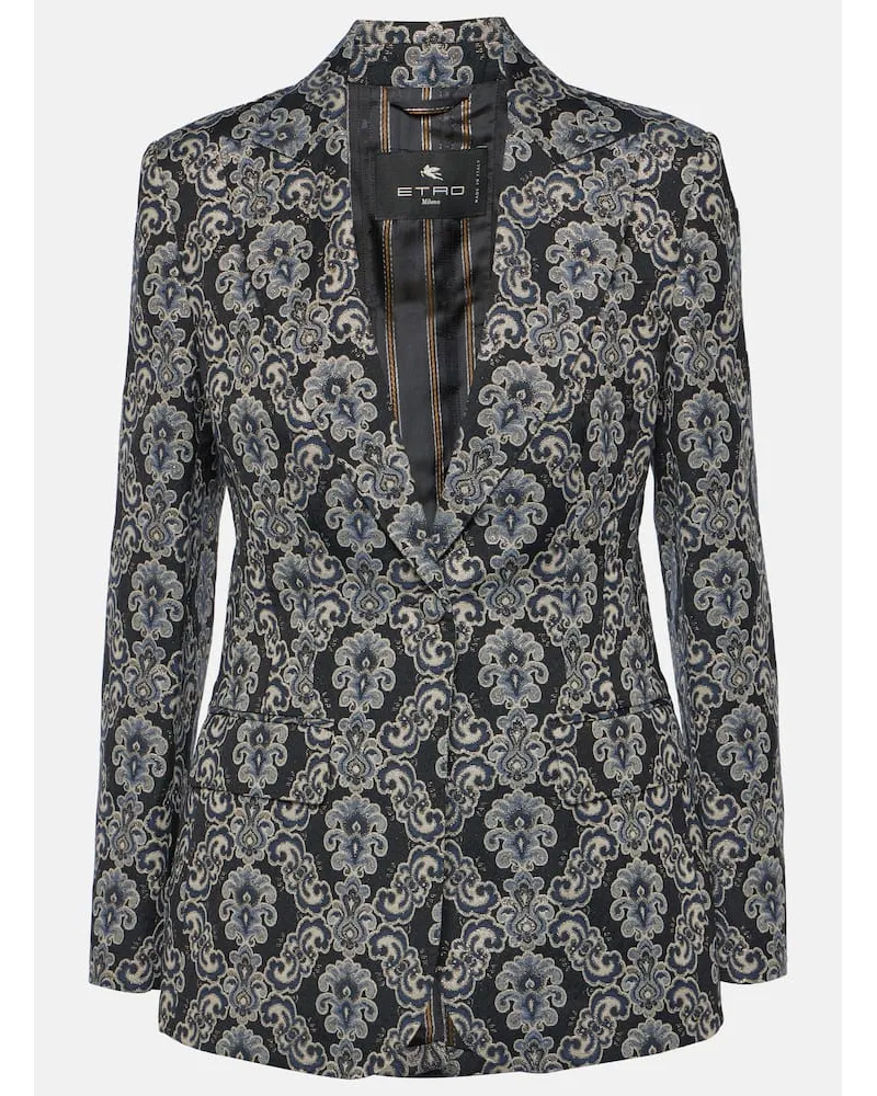 Etro Blazer in jacquard lamÃ Blu