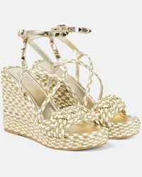 Valentino Garavani Espadrillas Rockstud con zeppa Bianco