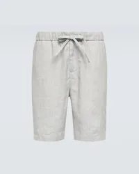 Frescobol Carioca Shorts Felipe in lino e cotone Grigio