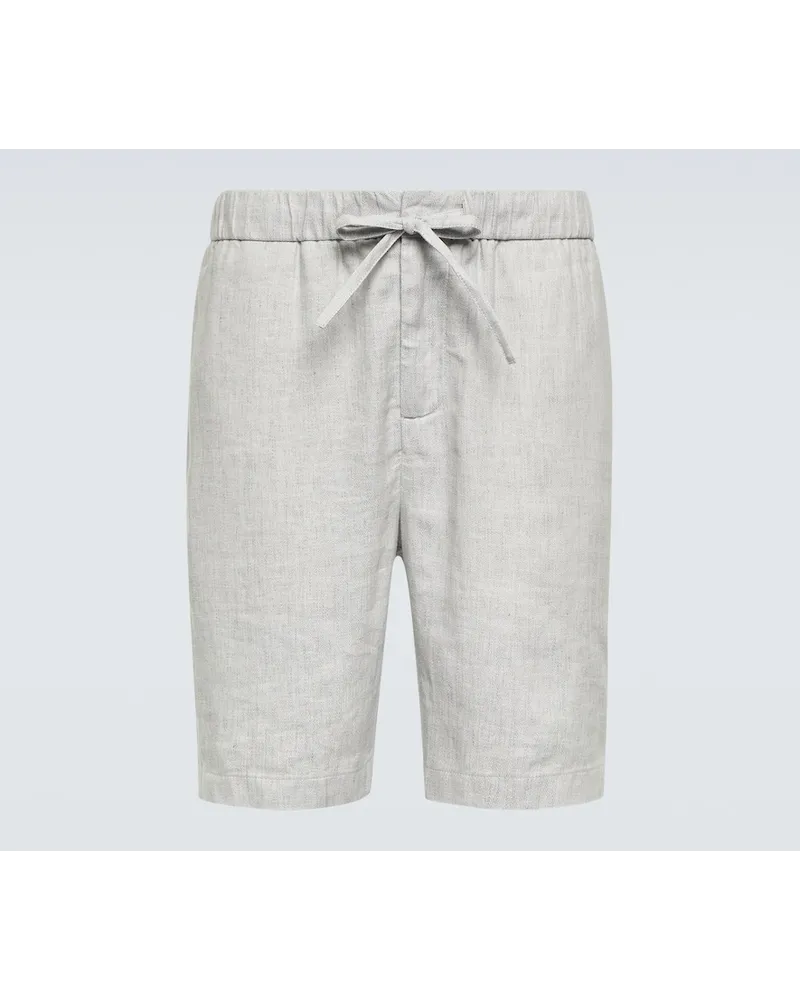 Frescobol Carioca Shorts Felipe in lino e cotone Grigio