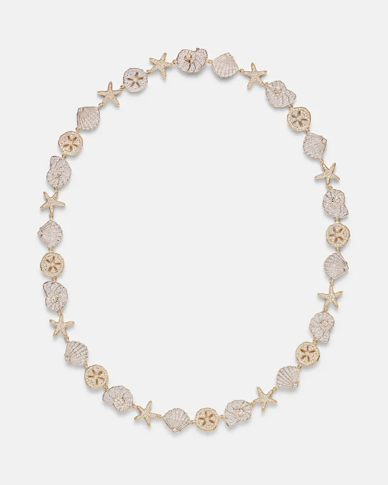 Sydney Evan Collana Sea Life in oro 14kt (585/1000) con diamanti Oro