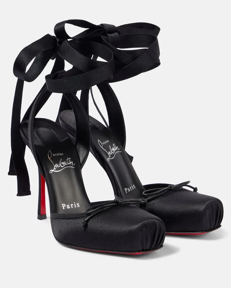 Christian Louboutin Pumps Cassia Lace Up 100 in raso di crÃªpe Nero