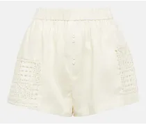 Shorts in cotone con crochet